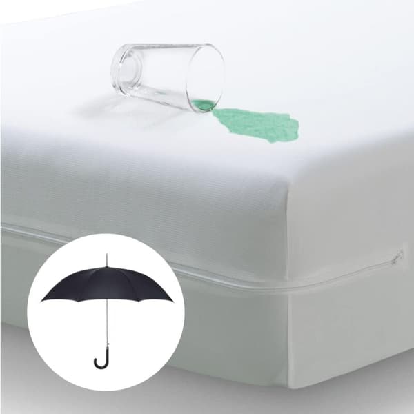 Waterproof and breathable mattress protector with zipper against dust mites. Single size 90x200cm