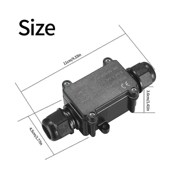 Ip68 Waterproof Junction Box, 3-Way Outdoor Electrical Connections, Cable Pa9, External Sleeve Protection
