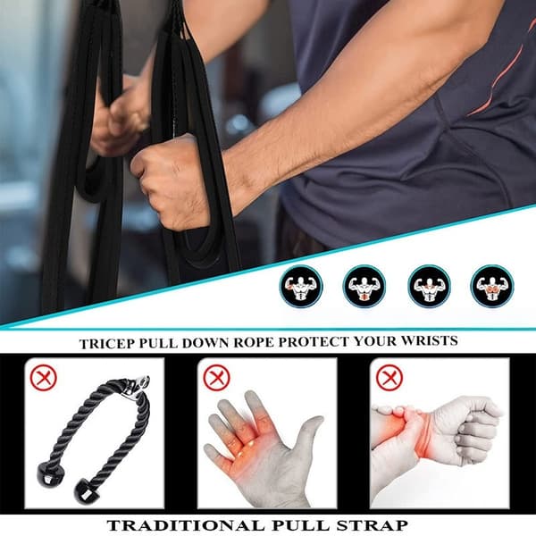 Lat Pulldown Reb til Hjemmegym - Triceps Træningskabeltilbehør til Fysisk Aerob Træning