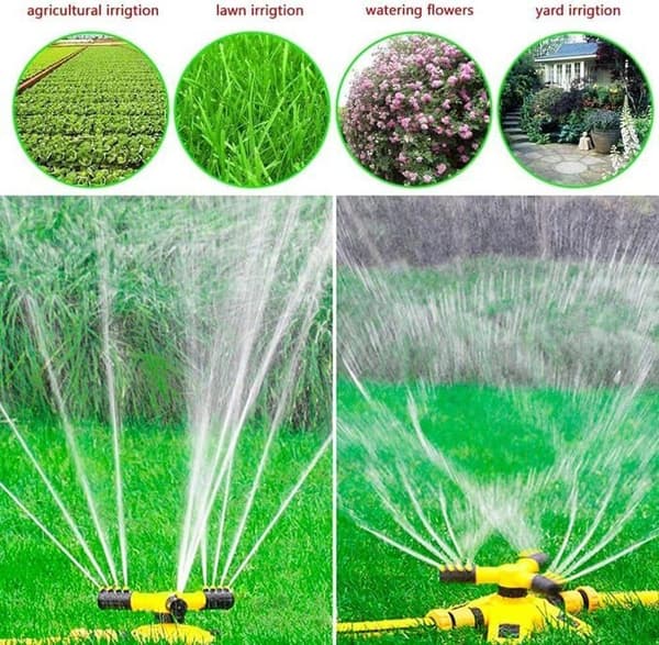 Garden Sprinkler, Adjustable Sprinkler Nozzle, 360° Rotating Automatic Lawn Sprinkler, Automatic Irrigation Sprinkler