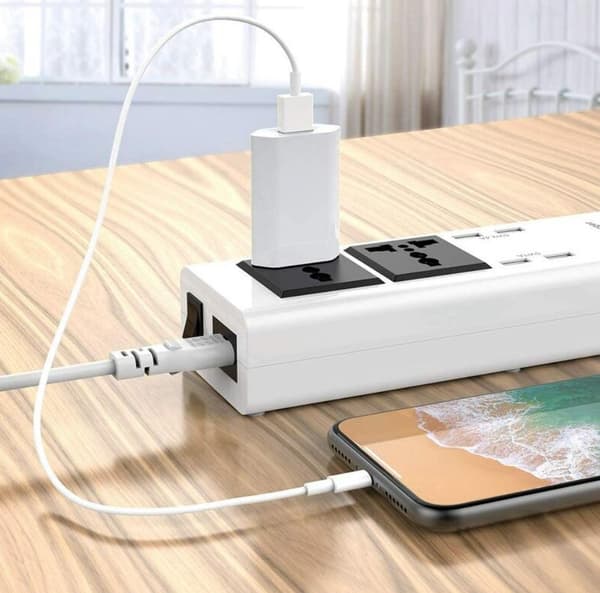 Apple Android mobiltelefon ladehode 5v1a enkeltport flat USB-lader - hvit, 2 stk