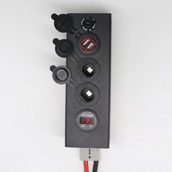 Multifunktionel Powerboks 3i1 Strømforsyning Voltmeter Biloplader
