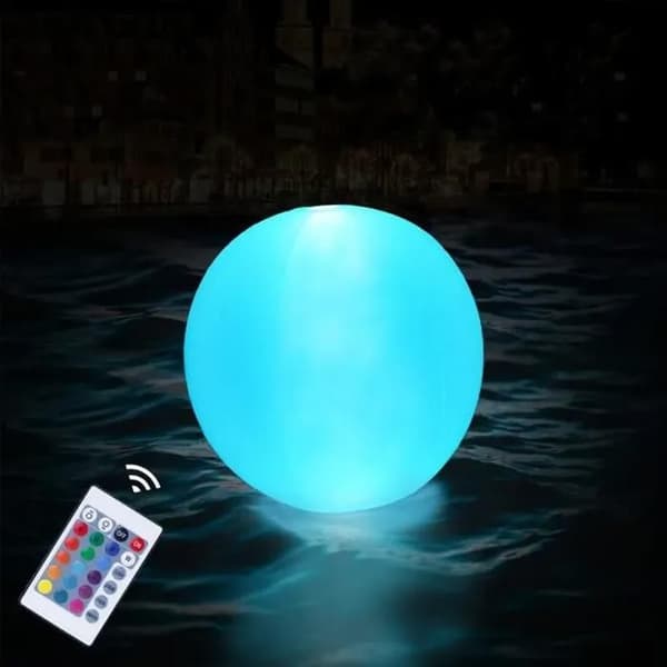 Flydende Pool Lysbold, Udendørs Solar Flydende Pool Lys, 40cm, Have LED Dekorativ Belysning IP67