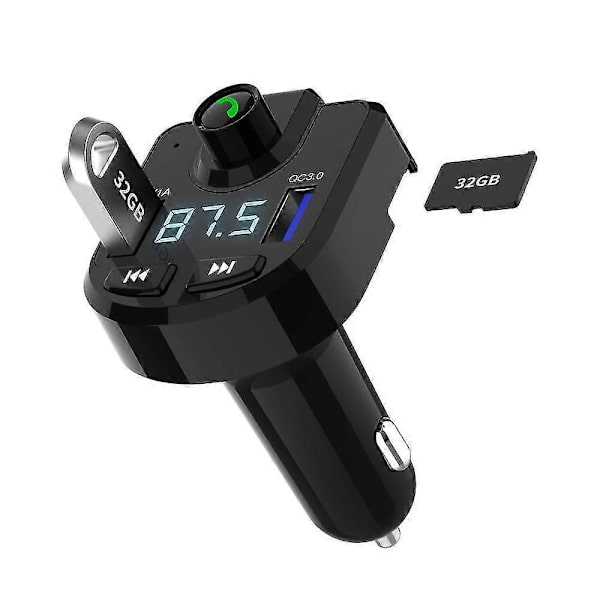 Bil Mp3-spiller Bil Bluetooth Handsfree Qc Hurtiglading Billader