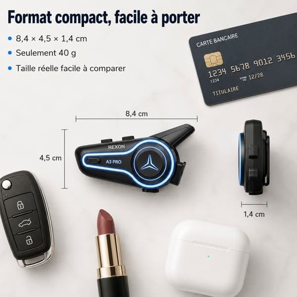Bluetooth moottoripyöräkypäräkuulokkeet - A3 - 2 kpl - Bluetooth 6.0 - Melunvaimennus