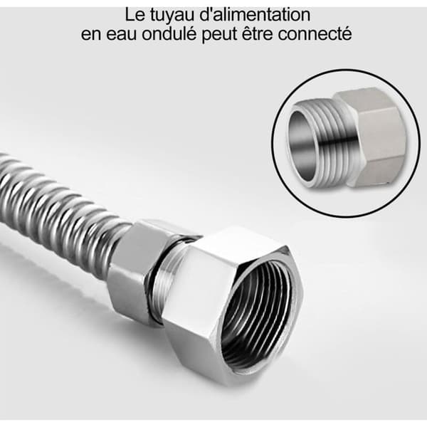 Rund slangefitting. Brusebadsslange-reducer. G1/2\" til G3/8\". Rustfrit stål. Krom