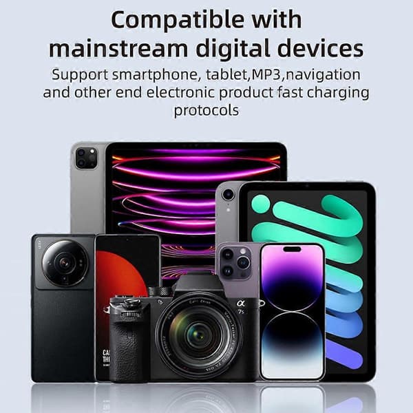 C51 Fargerik Lys Bil Bluetooth Adapter Type-C+USB Billader FM-sender MP3 Musikkspiller