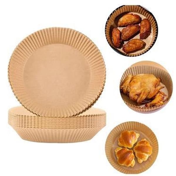 100-pak Airfryer-papir - Brun 20 cm. Brun