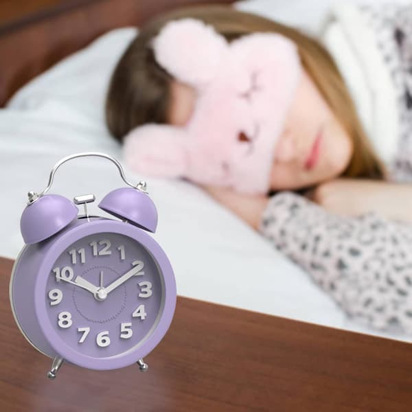 Ingen Tick Retro Dubbelklocka Väckarklocka, Lila YIY SMCS.9.27