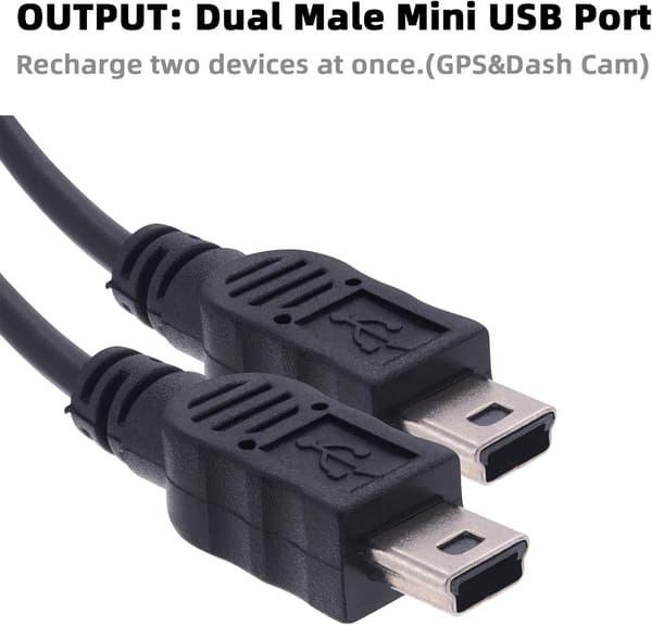 2025 Seneste Model til Garmin USB Split Adapterkabel - Billader Splitter Mini USB Hun til Dobbelt Mini USB Han Port Dash Cam Radar Dete