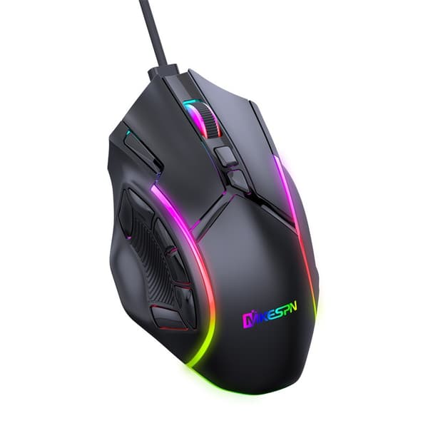 RGB Gaming Mouse with Cable, 12800 DPI, 12 Buttons, Customizable RGB Lighting for PC Gaming