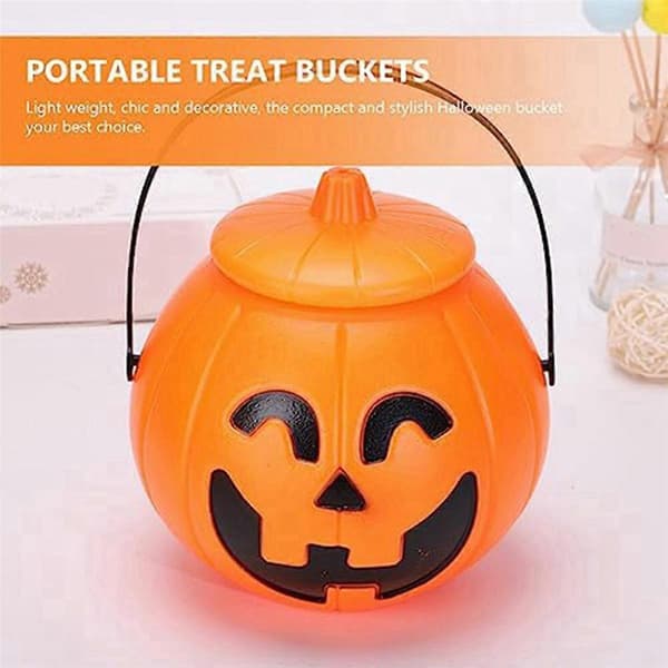 3X Gresskar Godteribøtte, Halloween Gresskarbøtte, Knask eller Knep Gresskarbøtte, Jack Lantern Godteribøtte