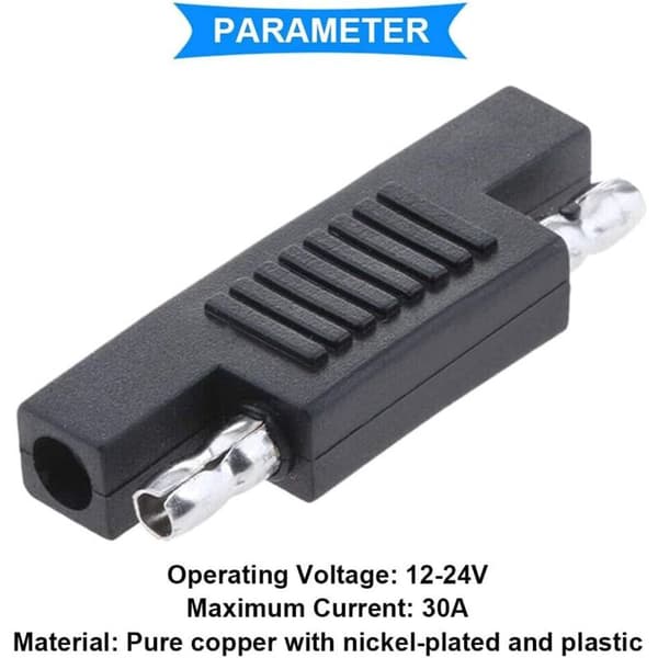 Stykker SAE Solar Reverse Polarity Adapter Koblinger for SAE til SAE Hurtigkobling Forlengelseskabel. Solcellepanel Batterilader