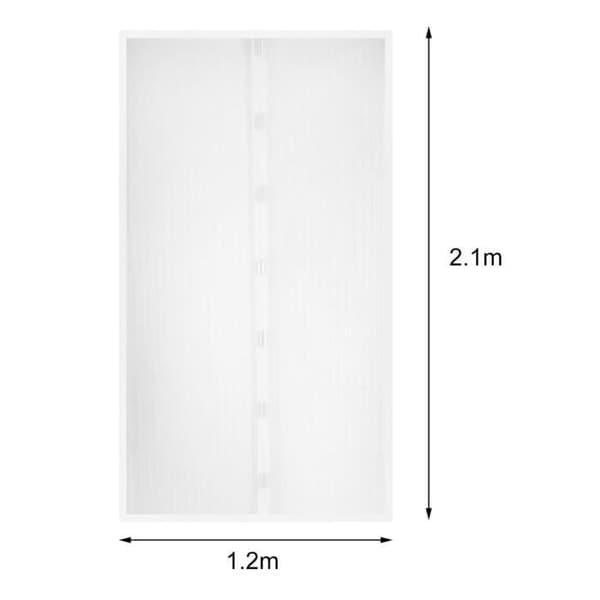 (Vit) 120 * 210 cm magnetisk myggenet til dør hvid