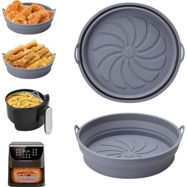 Silikoneform - Airfryer - 2 dele - Varmebestandig - Sammenklappelig - Non-stick