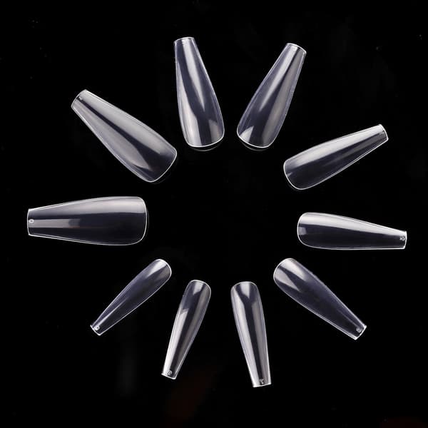 500pcs Ballerina Clear False Nails Acrylic Tips