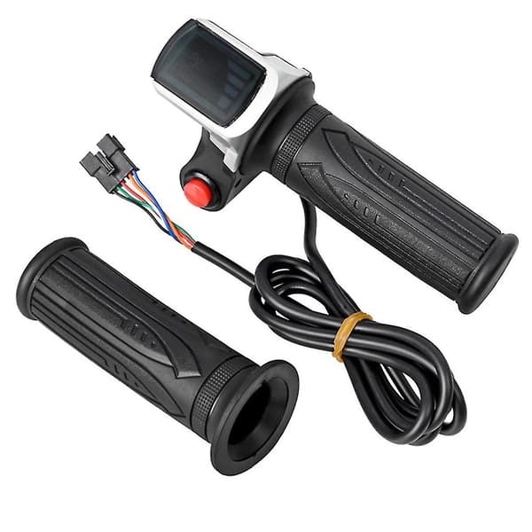 Universal Electric Bicycle Throttle with LCD Display Handlebar Throttle Compatible with 36V Twist Throttle Scooter E--WELLNGS