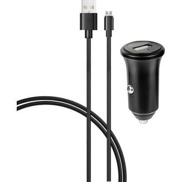 USB A billader 2.4A FastCharge USB A/micro USB-kabel, svart