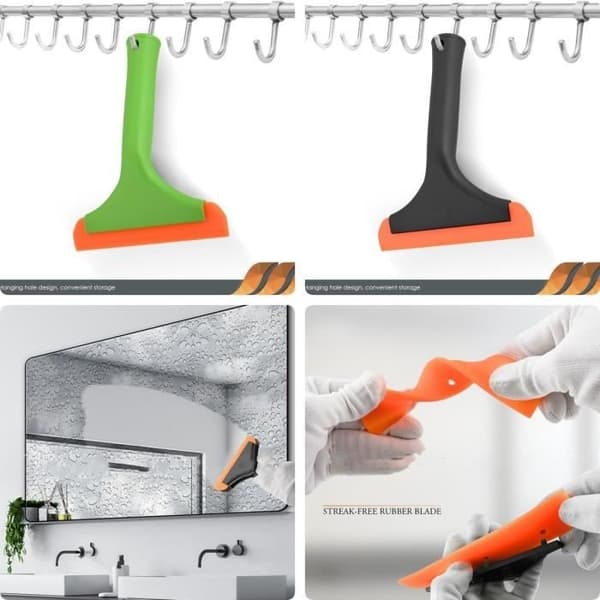 Window squeegee, silicone squeegee for car drying, with hanging hole, for shower mirrors, windows, glass, windshields
