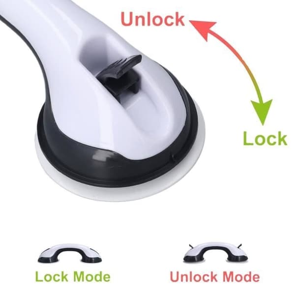 TMISHION Curved Shower Bar - Heavy Duty Plastic Shower Handle - Tool-Free Installation