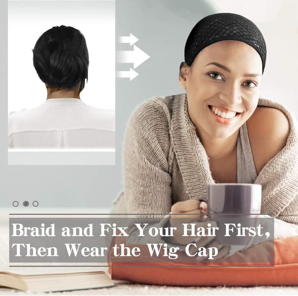 3 Pieces Women Wig Caps, Black Wig Net Cap, Cosplay Wig Net