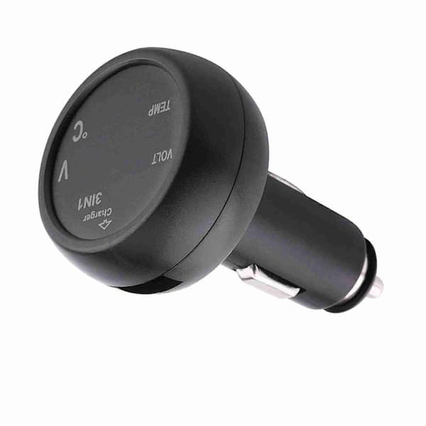 Dobbel LED Digital Skjerm Voltmeter Termometer Sigarettenner USB Billader (Blå, Rød)