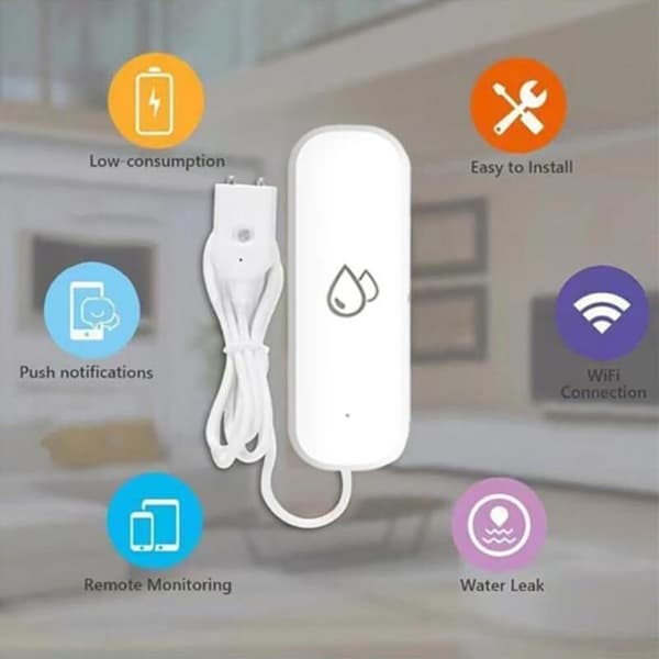 Rettidig alarmmeddelelse. Til Tuya WiFi vandsensor. Til smart oversvømmelseslækagedetektor