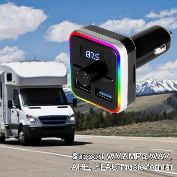 Bluetooth-kompatibel 5.0 Bil MP3-spiller Håndfri Samtale Dobbel USB Billadere