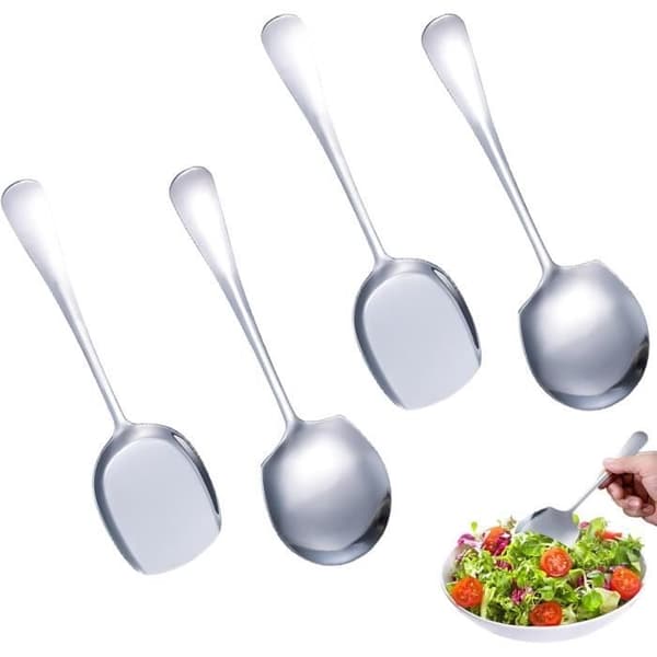 Serveringsskeer - Køkken - Rustfrit stål - 4 dele - Elegant design - Tåler opvaskemaskine