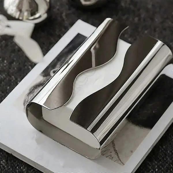 Stainless Steel Tissue Box with Mirror, Silver Napkin Holder, Table Tissue Box, Table Decoration, Kitchen Accessory