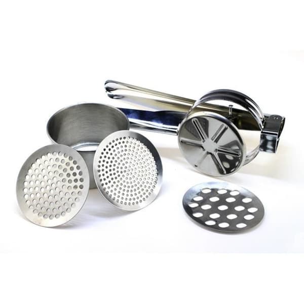 (As Shown) Stainless Steel Potato Masher, Vegetable Press with 3 Interchangeable Discs, Large Capacity Potato Grinder