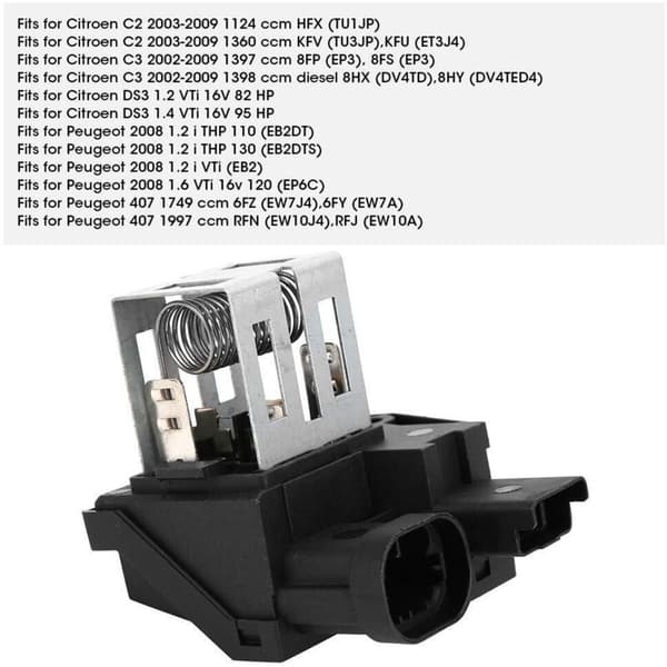 Ventilatormotor modstand. 9662872380 Køleventilator motor relæ modstand. Erstatning passer til C2