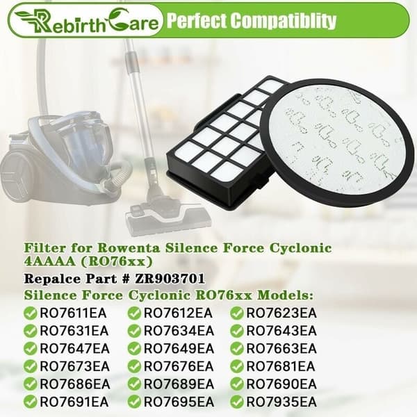 Erstatningsfiltre til (Model RO76xx) RO7647EA RO7663EA RO7676EA RO7681EA RO7691EA RO7690EA Tilbehør ZR903701