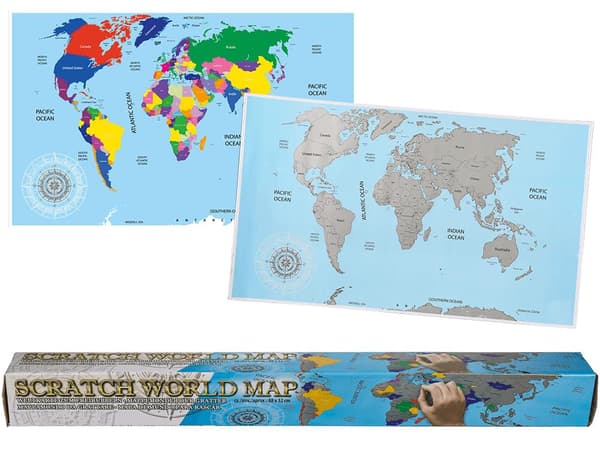 Skrabekort Verdenskort / Scratch Map - 88x52cm