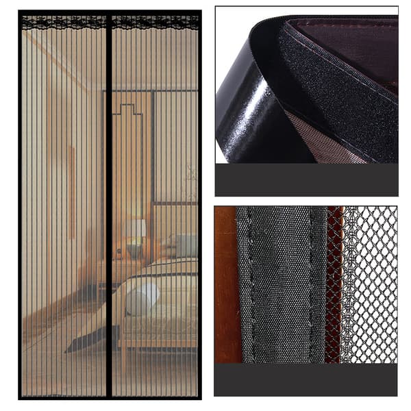 Mosquito Net for Door with Magnetic Closure 100 x 220 cm Black