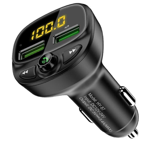 4-i-1 Bluetooth 5.0 FM-sender, Bluetooth & MP3-afspiller biloplader til køretøj