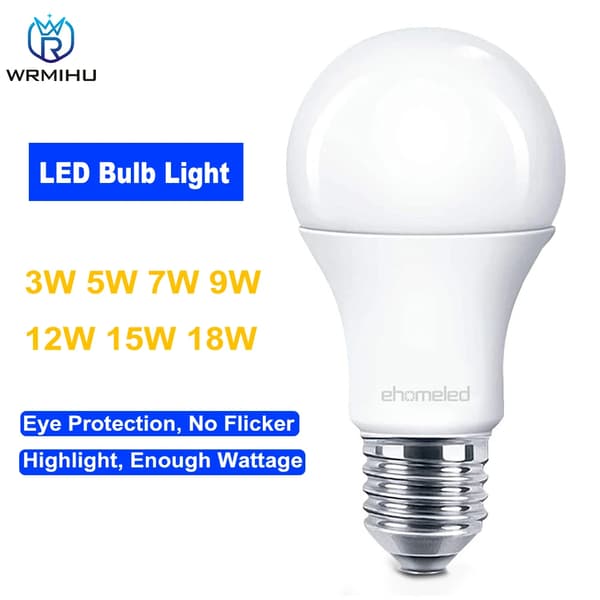 5-pack high-quality LED bulbs with plastic-coated aluminum [9W]/E27 screw base, household super bright e27 screw base white light warm light energy