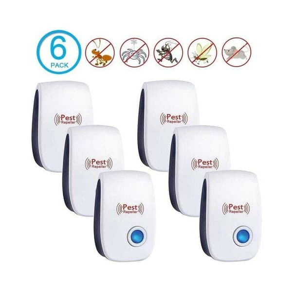 Ultrasonic Repeller, Ultrasonic Mouse Repeller 6-pack, Ultrasonic Repeller for Mice and Rats Effective Against Mice, Rats, Flies