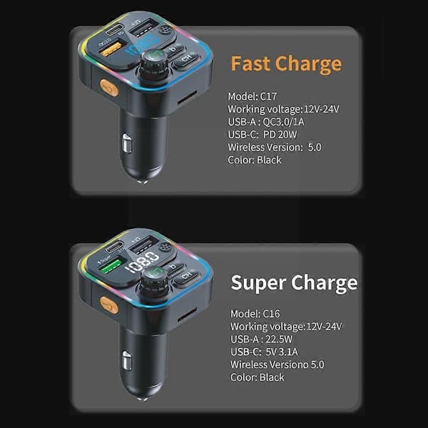 Bil Bluetooth Mp3 Super Hurtig Opladning Multifunktionel Biloplader Højttaler Adapter Bluetooth Bloothooth Sender Fm Afspiller X8S3