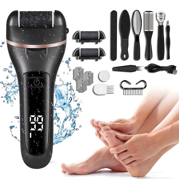 Electric Foot File - Cordless Heel Grinder with Accessories