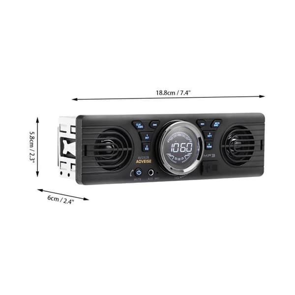 Bluetooth bilstereo MP3-spelare radio inbyggda högtalare stöder USB / TF / AUX / FM DC 12V-mottagare