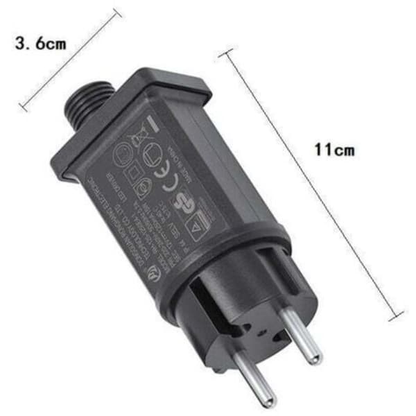 12V LED strømforsyning. IP44 LED-transformator. Lavspent LED-adapterdriver for julelys. Lyslenker (1 stk)