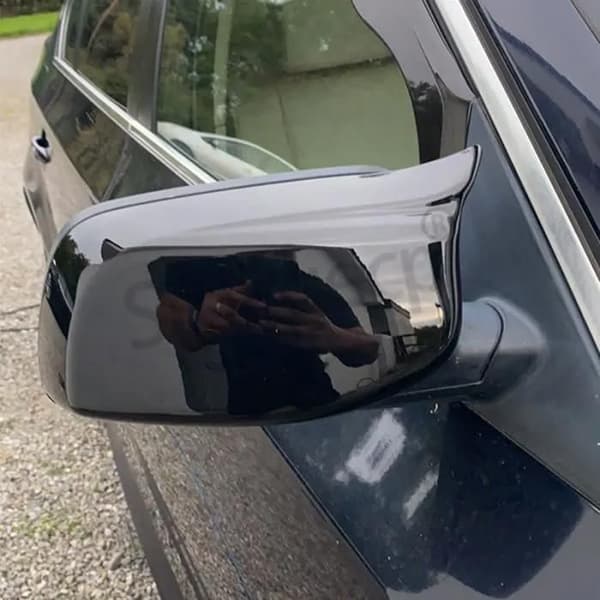 Blank Sort - Sæt med 2 - Kulfiber Sidespejlskapper - Sort, til BMW 5-serie, 6-serie, E60, E61, E63, E64