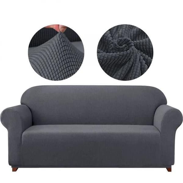 3-sits sofföverdrag - Superstretch - Mörkgrå (185-235cm)