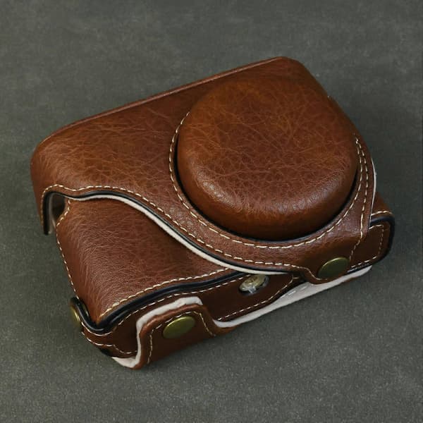 For Panasonic Lumix DMC-ZS99 DMC-TZ99 Camera Case Buffalo Texture PU Leather Protective Cover with S Espresso Coffee Espresso