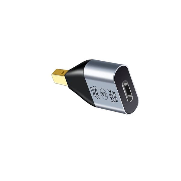 USB-C til mini DP-adapter – konverterer video til skærme og projektorer, DP1.4 4K@60Hz plug-and-play, op til 8K@60Hz, aluminium grå