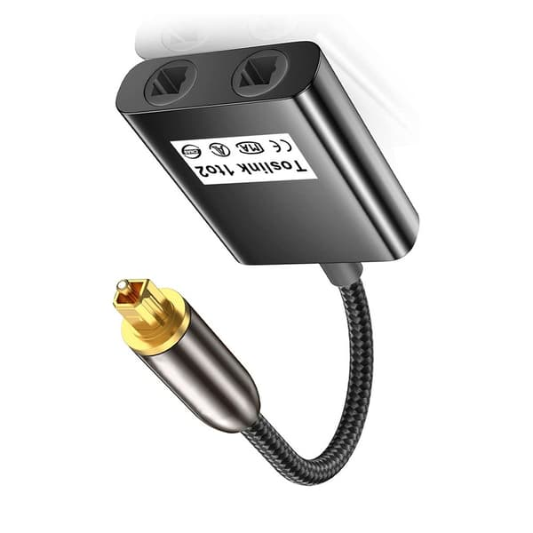 0.25m Audio Fiber Optic Splitter - Dual Output Toslink Adapter for Enhanced Audio Distribution