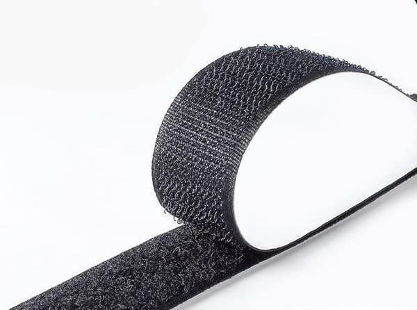 Selvklæbende velcrostropper med dobbeltsidet klæbende bagside - Sort, 2cm*25m, 2 stk.
