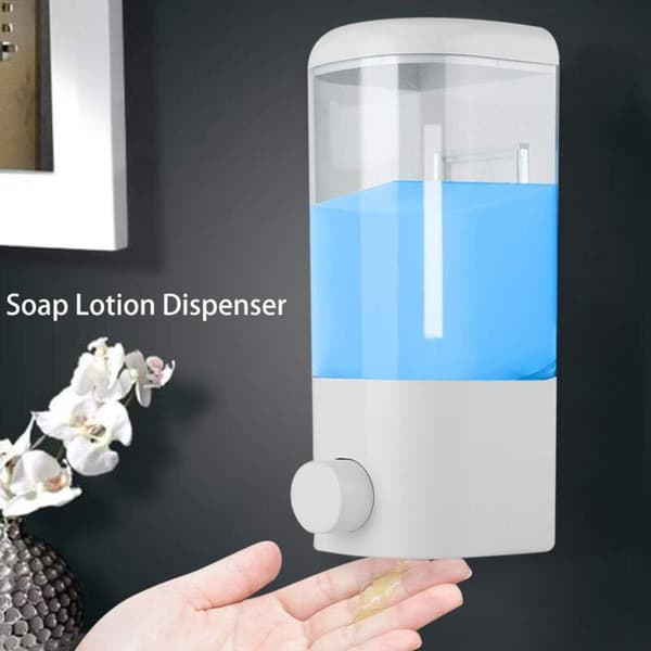 500 ml Vægmonteret Sæbedispenser. Genopfyldelig Flydende Sæbedispenser til Håndbruser, Shampoo og Badeværelse.