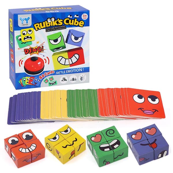 Expression Puzzle Building Blocks Face Changing Building Blocks Matching Game Logical Thinking Training Toy No Bell